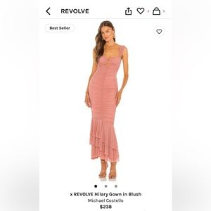 Revolve Hilary Gown in Blush - Micheal Costello